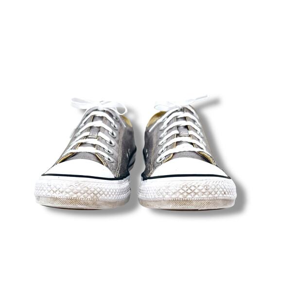CONVERSE Silver Lame' All Stars Sneakers M7/W9  Rocker Rave Indie Kitschy - Picture 3 of 9